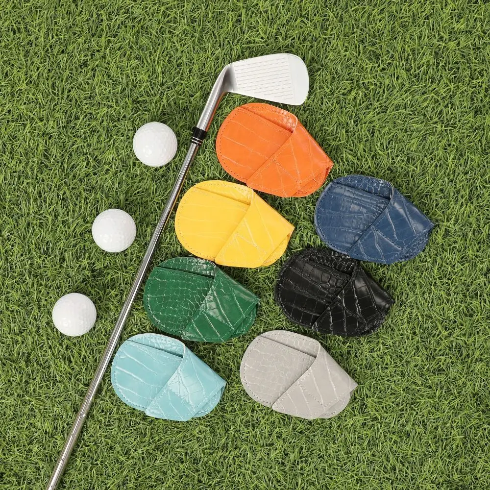 

PU Leather Golf Iron Headcover Crocodile Pattern Wear Resistant Golf Wedges Head Cover Dustproof Golf Training Equipment