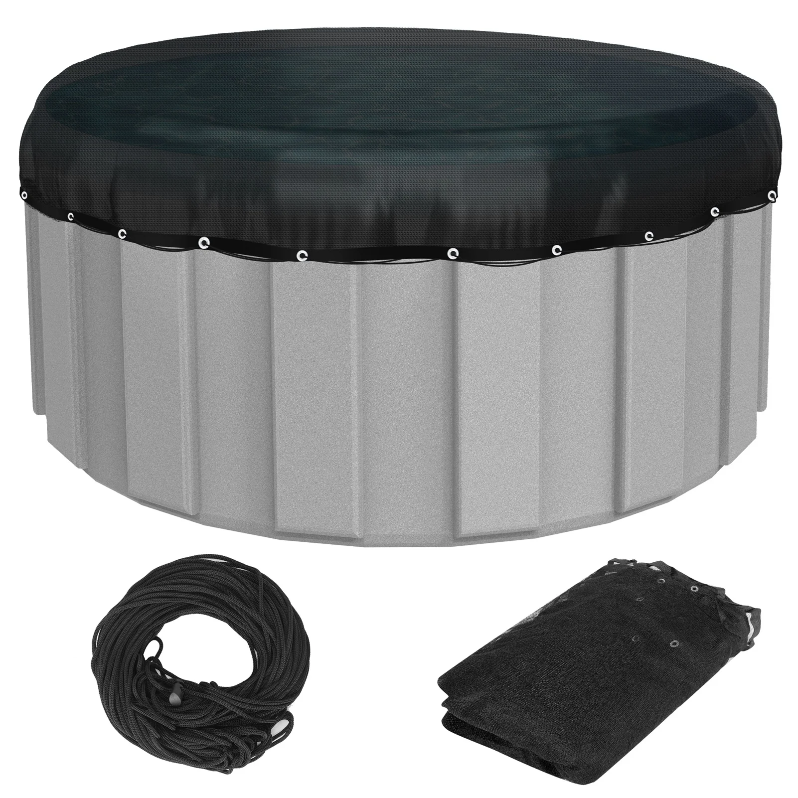 

24FT Pool Leaf Net Cover Mesh Winter Pool Cover Round Swimming Pool Leaf Net Cover for Above Ground Pools