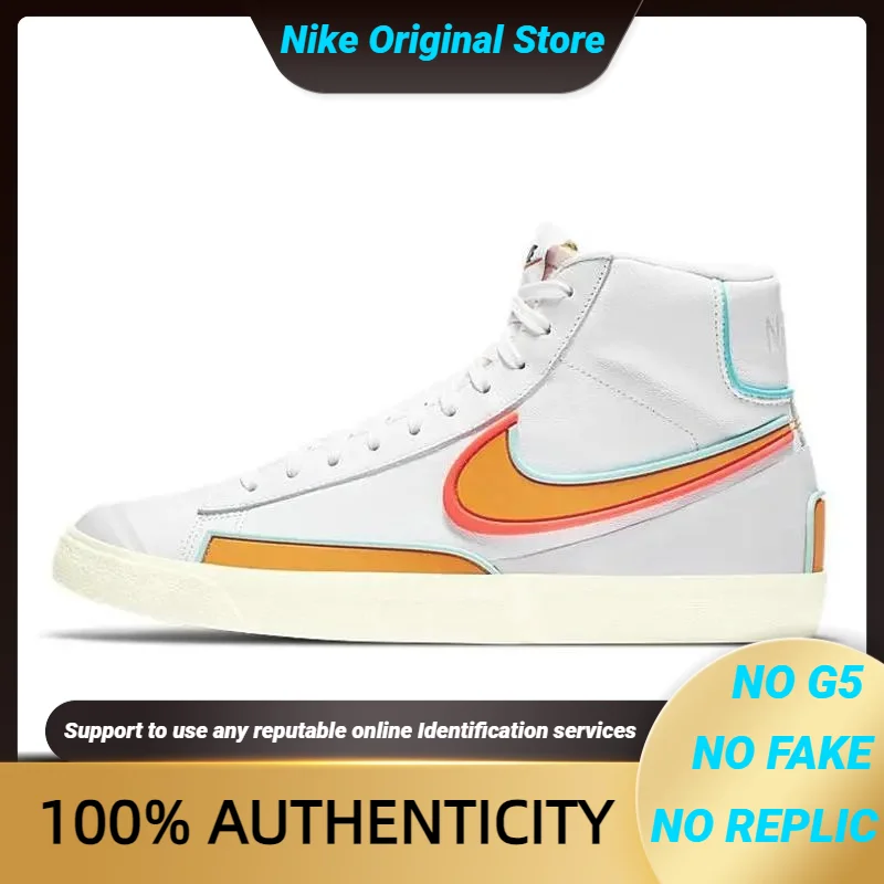 

Nike Blazer Mid Infinite White Kumquat Sneakers Shoes Da7233-100 With Original Box