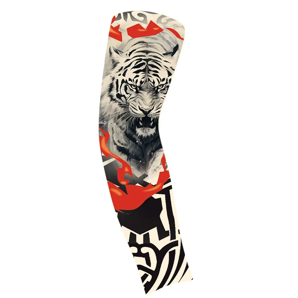 

Flower Arm Pattern Flower Arm Tattoo Sleeve Breathable Thin Men Sunscreen Sleeve Seamless Sunscreen Ice Silk Arm Sleeve Driving