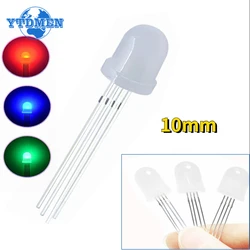 50PCS 10mm LED Diode RGB Fog Diffused Common Anode 4pins Light Emitting Diodes Electronics Components Indicator