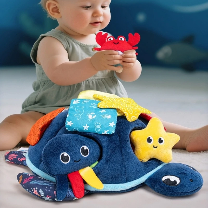 

Ocean Peek A Boo Visual Tracking Baby Grasping Toy Soft Cloth Sensory Educational Doll For Toddlers A2UB