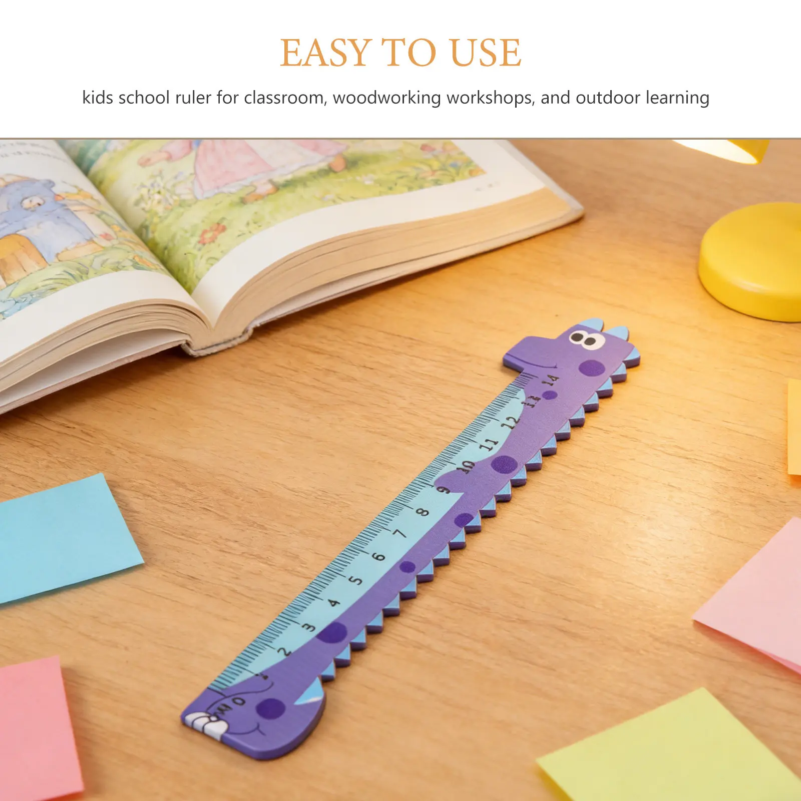 20Pcs Cartoon Dinosaur Wooden Ruler Straight 14Cm School Measuring Tool for Arts Crafts Geometry Classroom Supplies