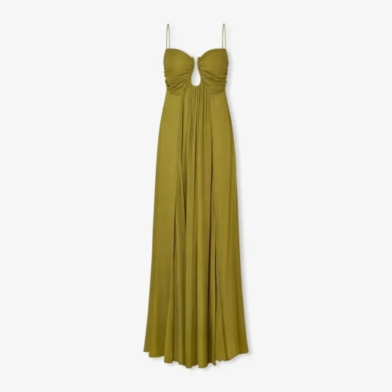 Fashion Party Dress Women Summer Hollow Out Patchwork Maxi Dress 2025 Sleeveless Simple Ladies Dress