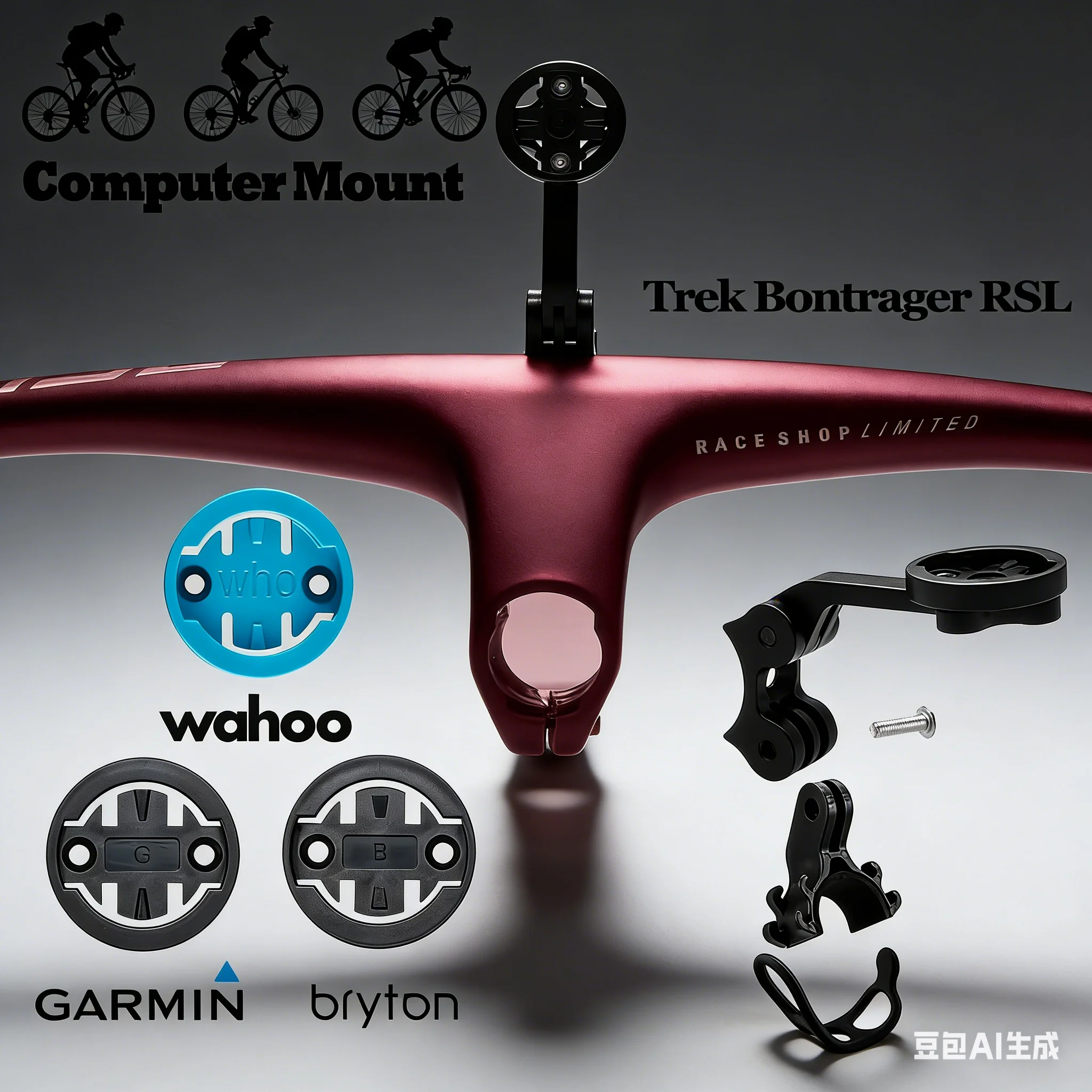 

Bontrager RSL MTB Bike Mount Handlebar Mount for Garmin Wahoo Bryton GPS Speedometer Out-front Gopro Bicycle Computer Holder
