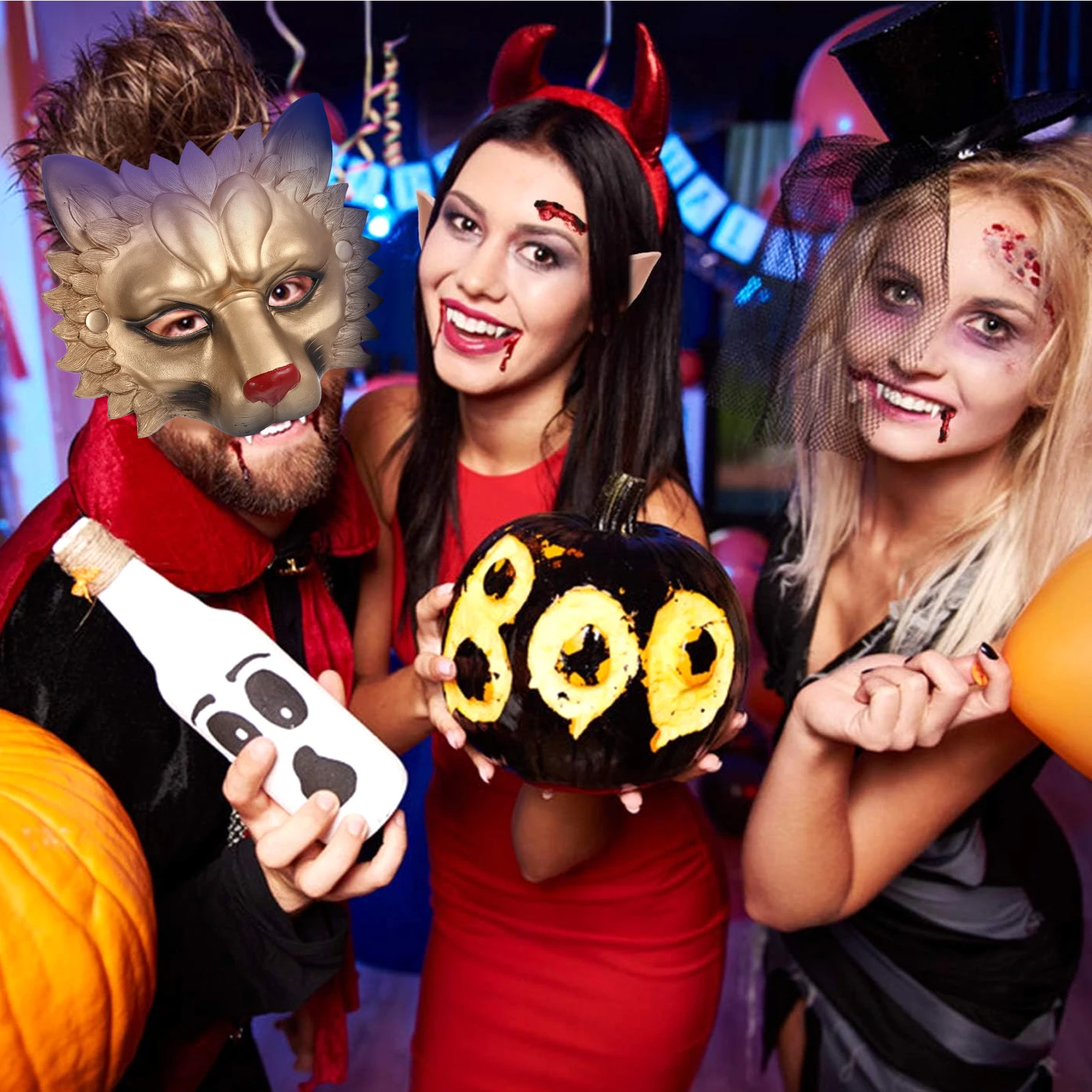 1pc 3D Lion Mask Golden Halloween Cosplay Party Masquerade Festival Dance Costume Accessory Eco-Friendly Breathable Face