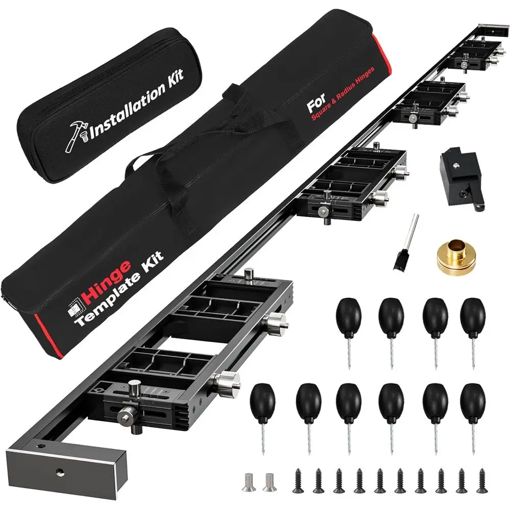 

Комплект шаблонов для дверных петель длиной 9 футов, портативный одиночный шаблон, обеспечивающий быстро и точно утопление квадратных и радиальных петель в дверях и раме