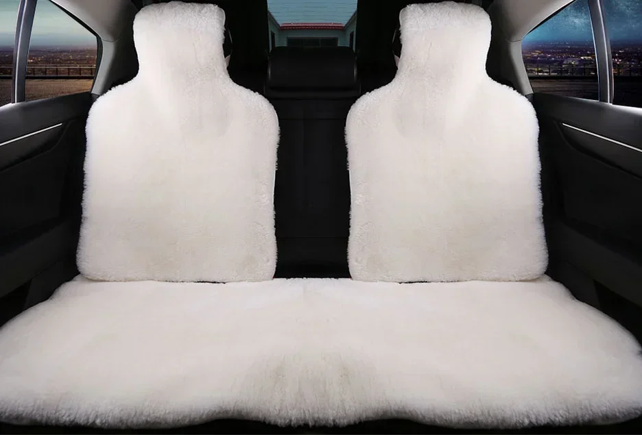 Factory Sale Full Set Luxury Universal Car Seat Cushion Cute Natural Wool Universal for CIVIC/FIT/RAV4