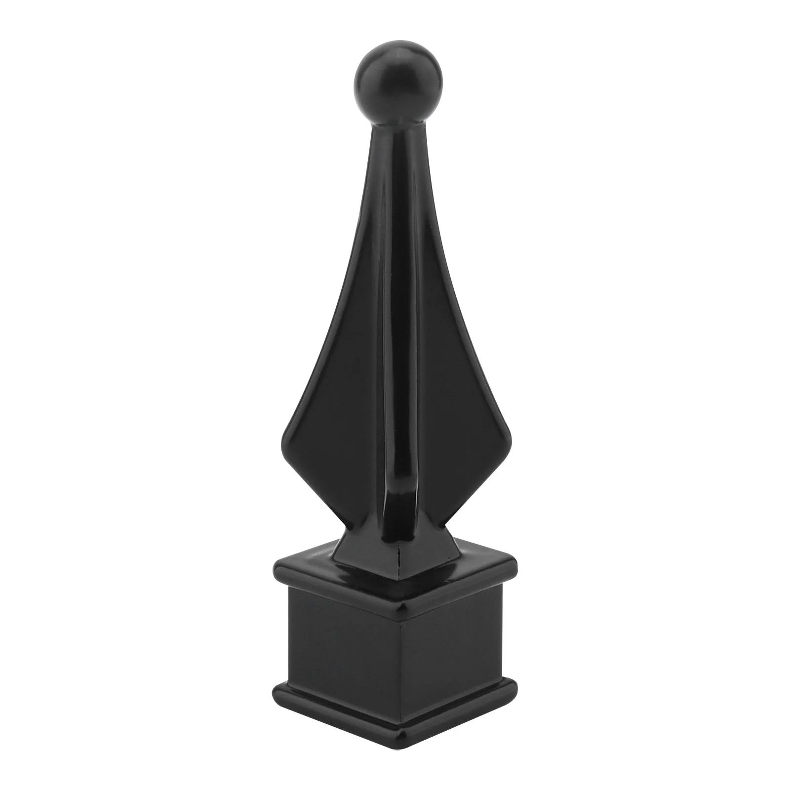 Protective Black Fence Caps Aluminum Alloy Four Sided Fence Cap for 1/2 inch Square Picket Tubing Waterproof Metal Fence Finials