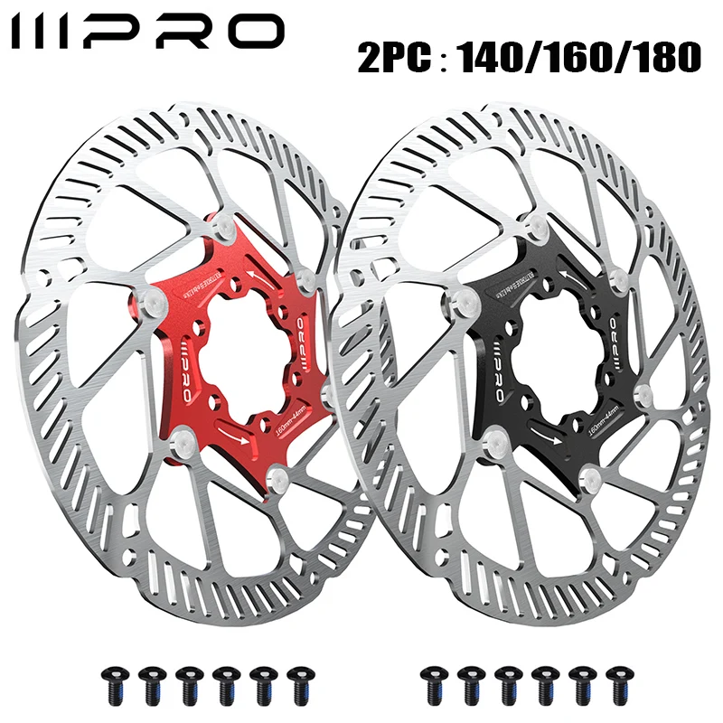 2PC IIIPRO Bicycle Brake Disc 140/160/180/203MM Bicycle Floating Rotor Heat Dissipation Bike Disc Brake Rotor IIIPRO MTB Rotors