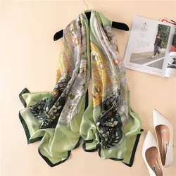 Spring Scarf Women's Luxury Design Scarf Silk Smooth Scarf Soft Muslim Headband Shawl Beach 85x180cm