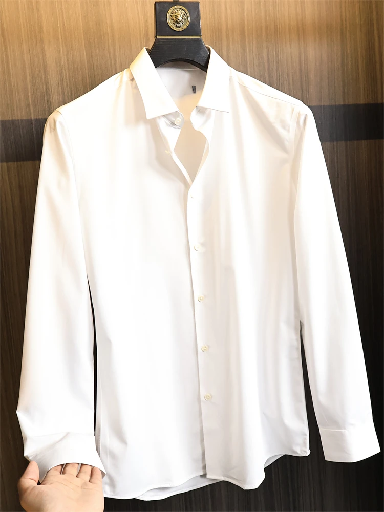 

Ele Stand Fit Long Sve Busin irt Мужская легкая в уходе полиэфирное волокно Осенняя повседневная одежда без дышащей кожи...