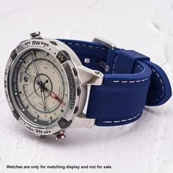 For Timex E-tide Compass T2N720 T2N721 TW2T76300 Men's waterproof soft Silicone Rubber Watchband strap with tools Screw pins