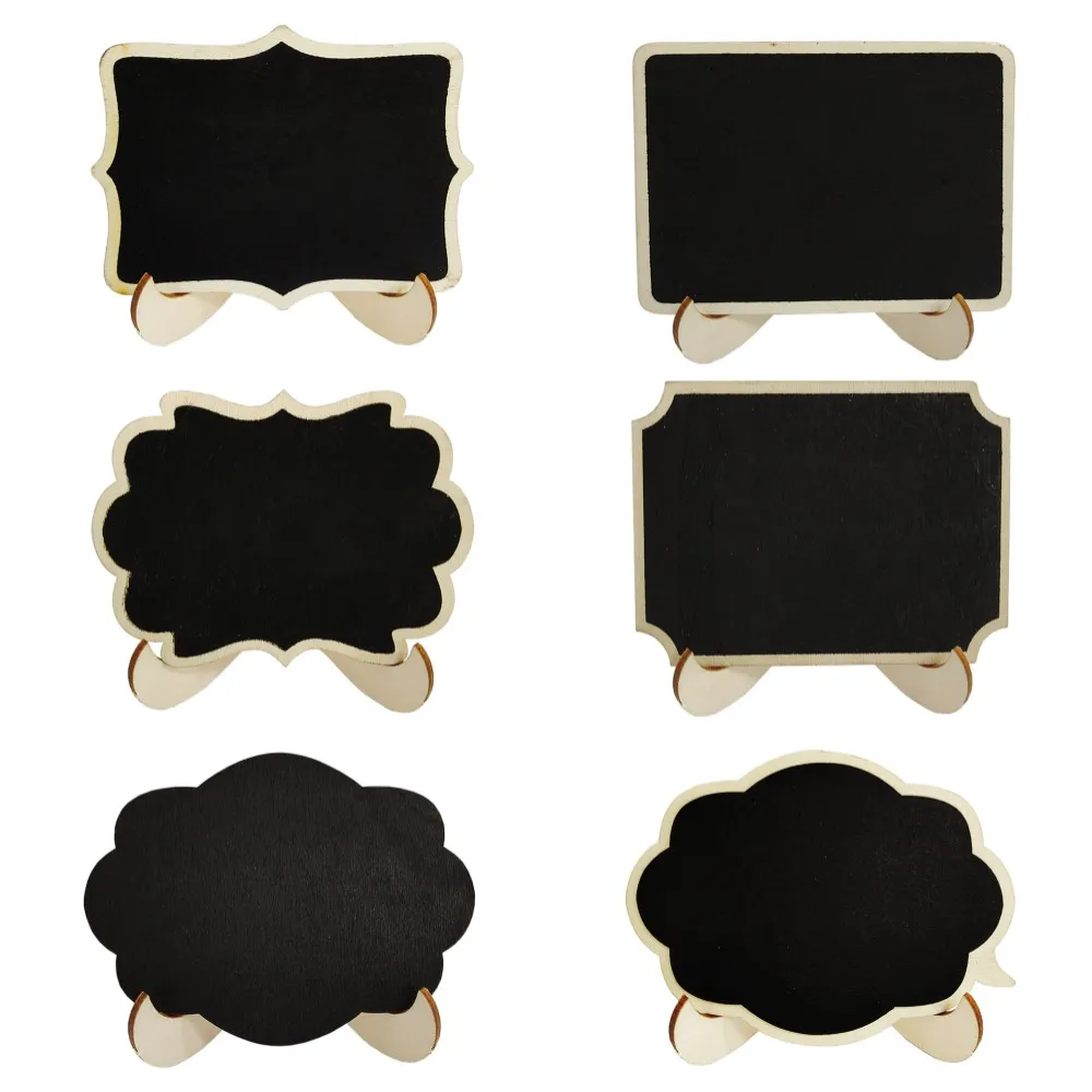 5pcs Mini Wooden Blackboard Message Board Menu Chalkboards Wood Table Number Board for Wedding Party Birthday Table Decoration