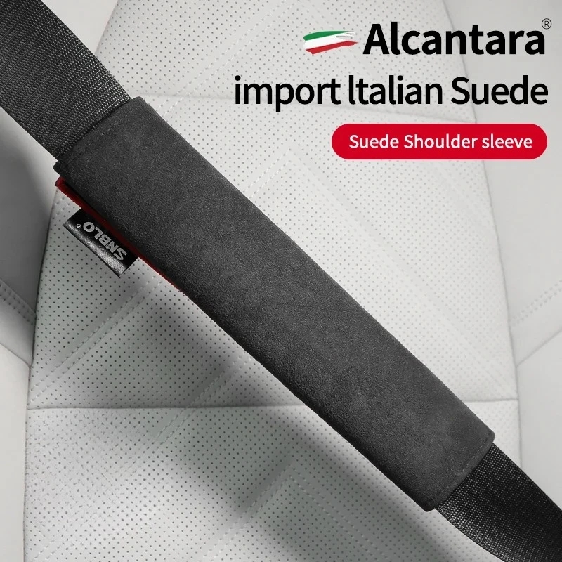 

For Seat CUPRA Ateca Arona Ibiza Leon Interior Accessories Car Safety Belt Cover Shoulder Alcantara Suede Protector Styling