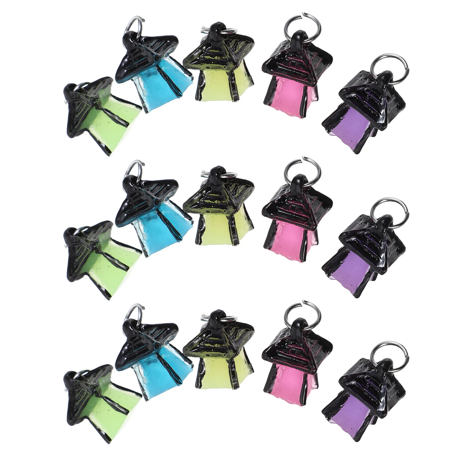 15Pcs Glow Resin Mini Lights Luminous Fairy Garden Accessories Christmas Village Pathway LED Micro Landscape Craft Decoration