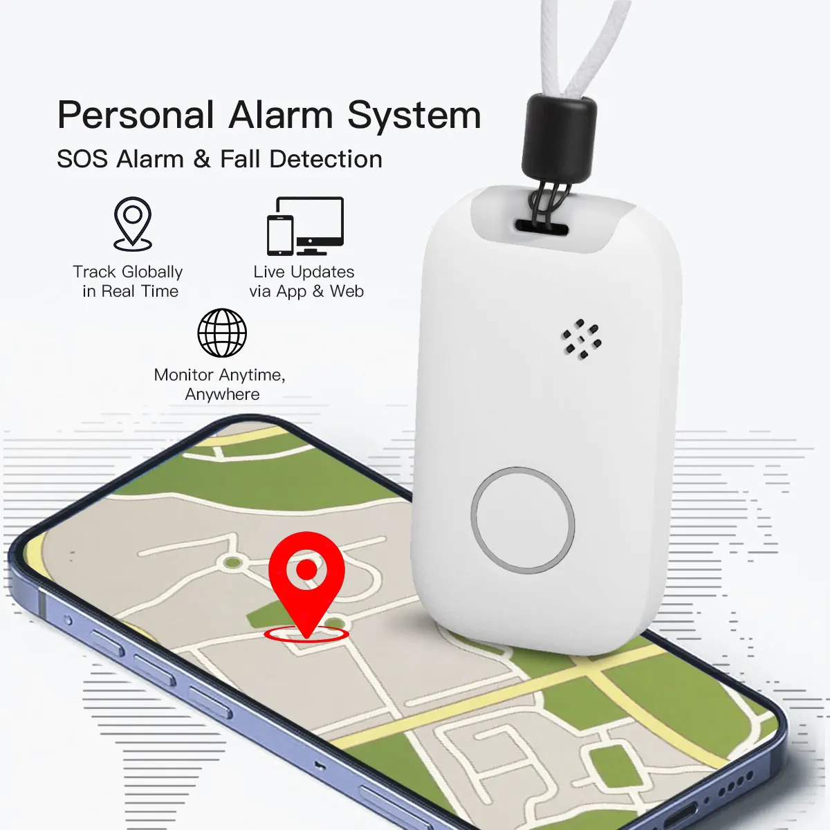 ODM/OEM 4G GPS Pendant Tracker Fall Detection SOS GPS Personal Wristband Tracking Device for Alzheimer Patient Elderly