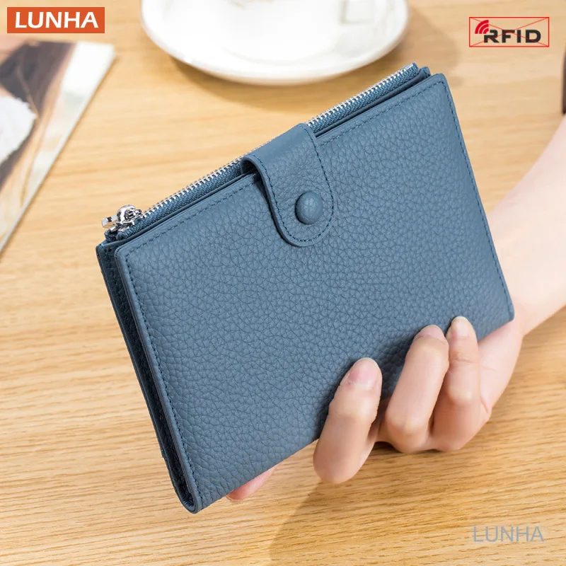 السيدات جلد طبيعي RFID جواز سفر الطائرة تذكرة غطاء المستندات المنظم حقيبة حامل بطاقة Sim المال النقدية المحفظة للنساء Unise