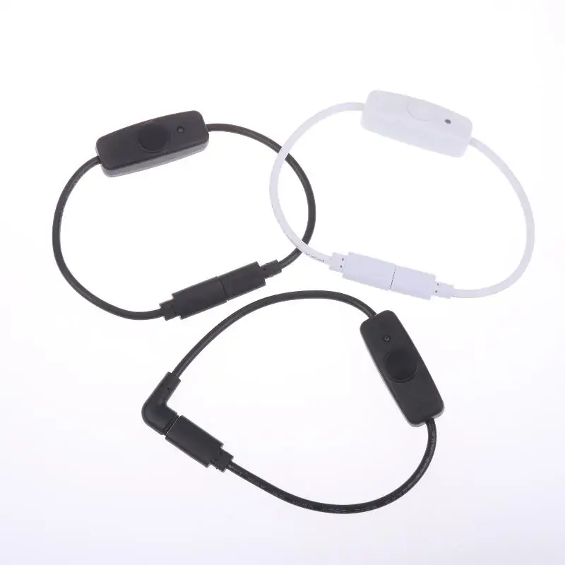 New 1/3Pcs USB-C To Type C Power Supply Cord 5V2A Short USB C Extension Cable W/ ON Off Switch For USB Fan LED Strips Desk Lamp