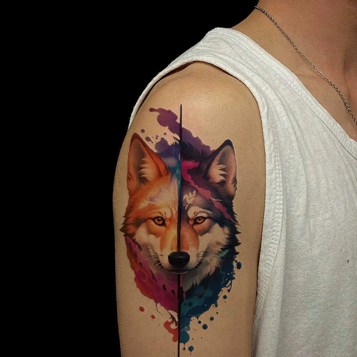 10 Blatt Aquarell-Tiere, temporäre Tattoo-Aufkleber für Damen und Herren, Arm-Fake-Tattoo, bunte Flash-Löwe, Wolf, Tiger-Tattoos