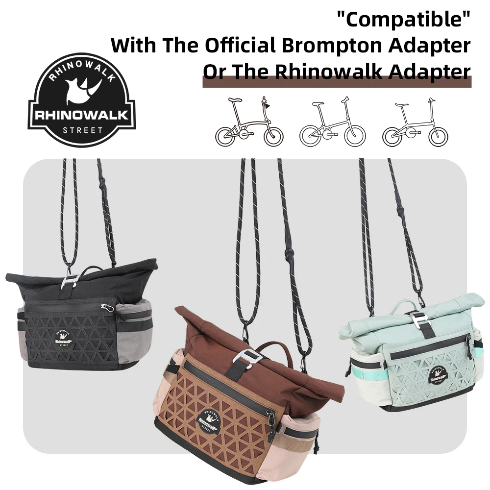 Rhinowalk Folding Bike Handlebar Bag for Brompton Dahon 6.5L   Waterproof Quick Release Bicycle Front Commuting Storage Basket
