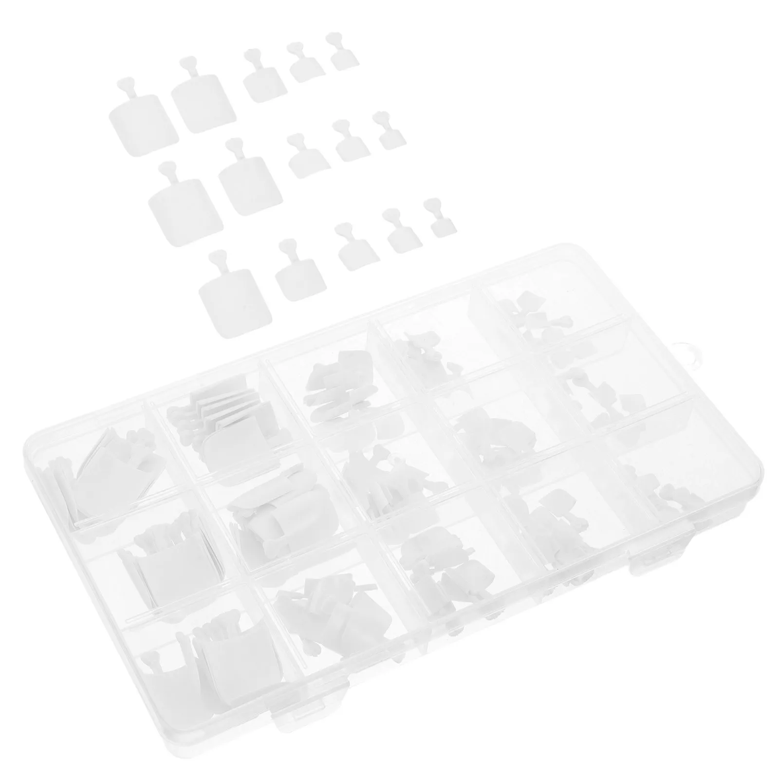 150Pcs Full Coverage False Toe Nails Full Cover Plastic Toe Nail Tips Reusable Short False Toenails for Travel Office Use