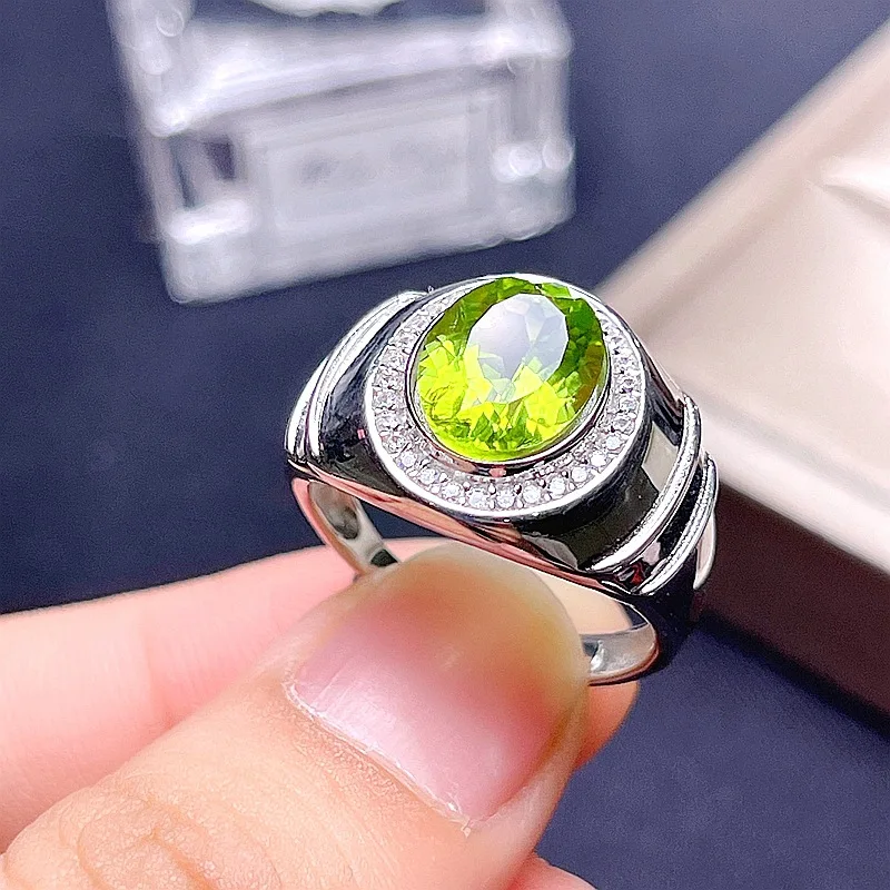 SACE GEMS Classic ridimensionabile peridoto anello maschile 925 Sterling Silver Fine Jewelry matrimonio fidanzamento regalo di festa all\'ingrosso