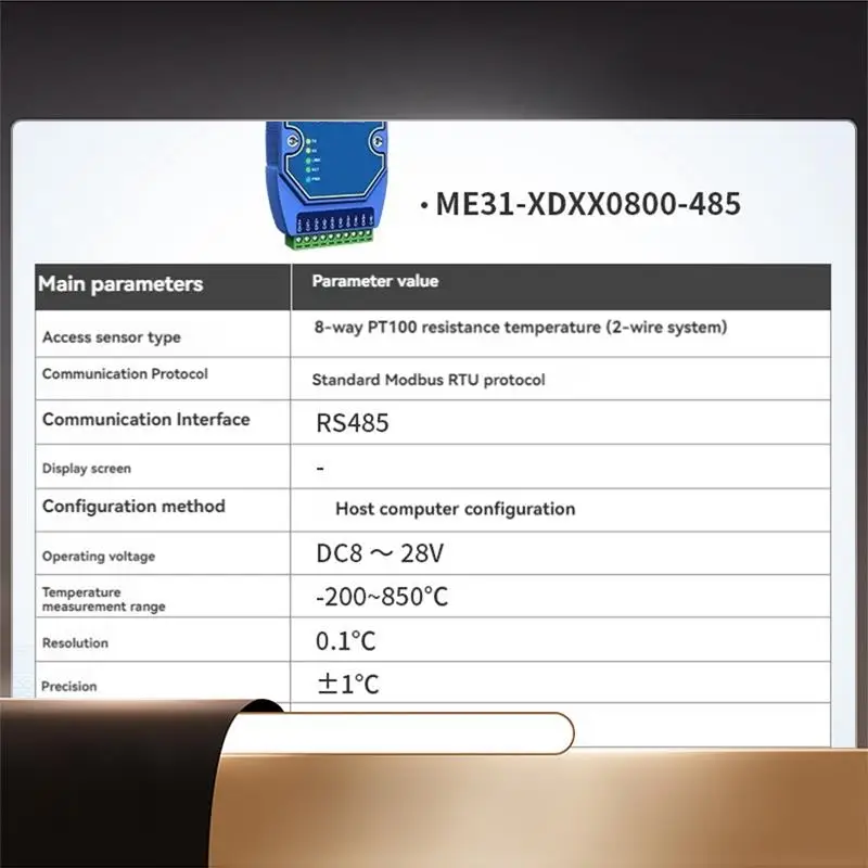 

Модуль измерения температуры 8-полосный Modbus RS485 Тип K Входной шлюз термопары Watchdog DNS Industrial-N35R
