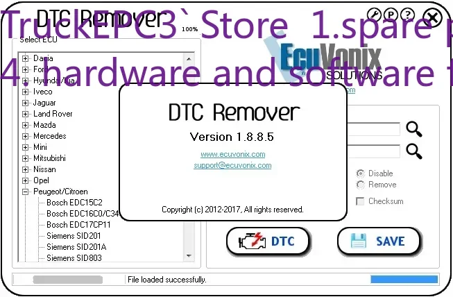 TruckEPC3 EcuVonix Full Pack (DTC Remover 2.5.6 +IMMO Universal Decoding 4.5+ EDC17 Checksum Calc +AIRBAG Universal Repair 3.8
