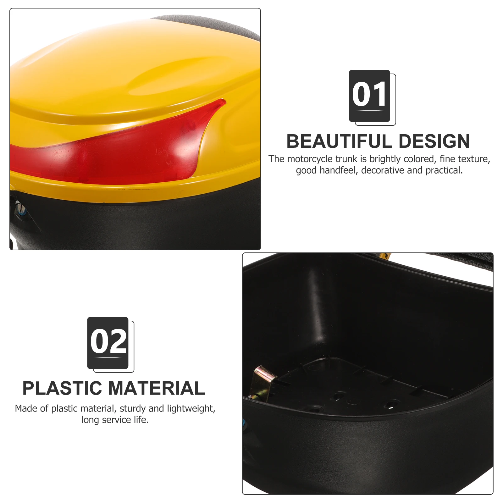 

Universal Motorcycle Box 20L Sturdy Plastic Motorcycle Rear Storage Durable For Scooter Rear Trunk Tool Storage