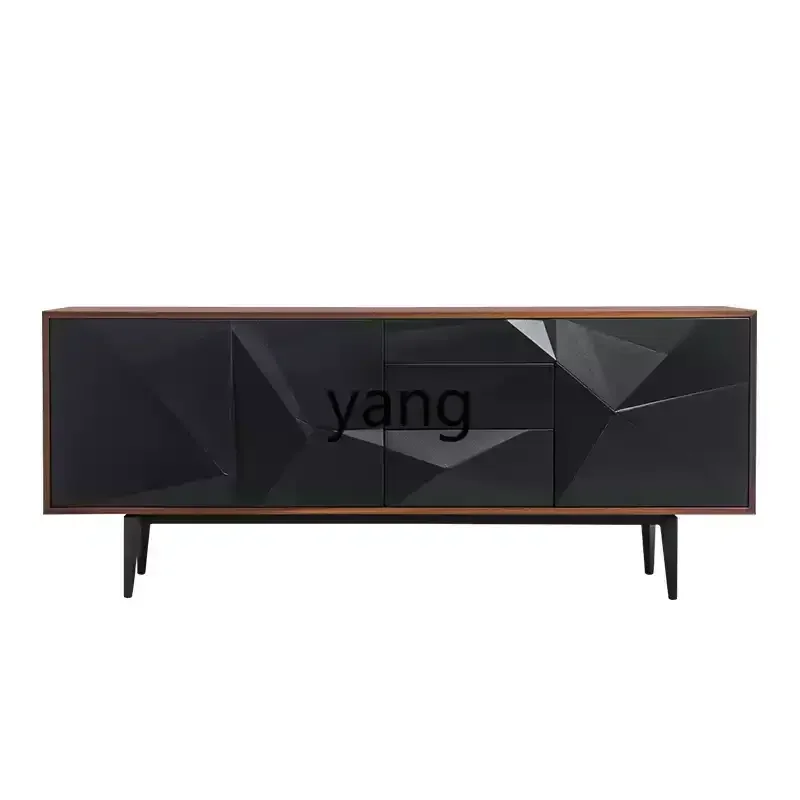 xyy art dining side cabinet walnut retro furniture light luxury high-end door cabinet