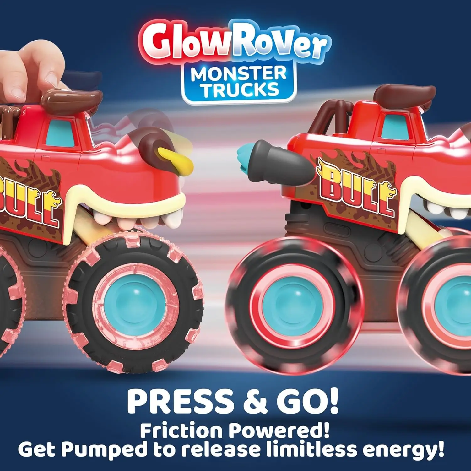 JOYFY 3 Pack Monster Truck Toy Motion Activated Light-Up Cars Press & Go Cars for Boys Girls Birthday Christmas Gifts view 3