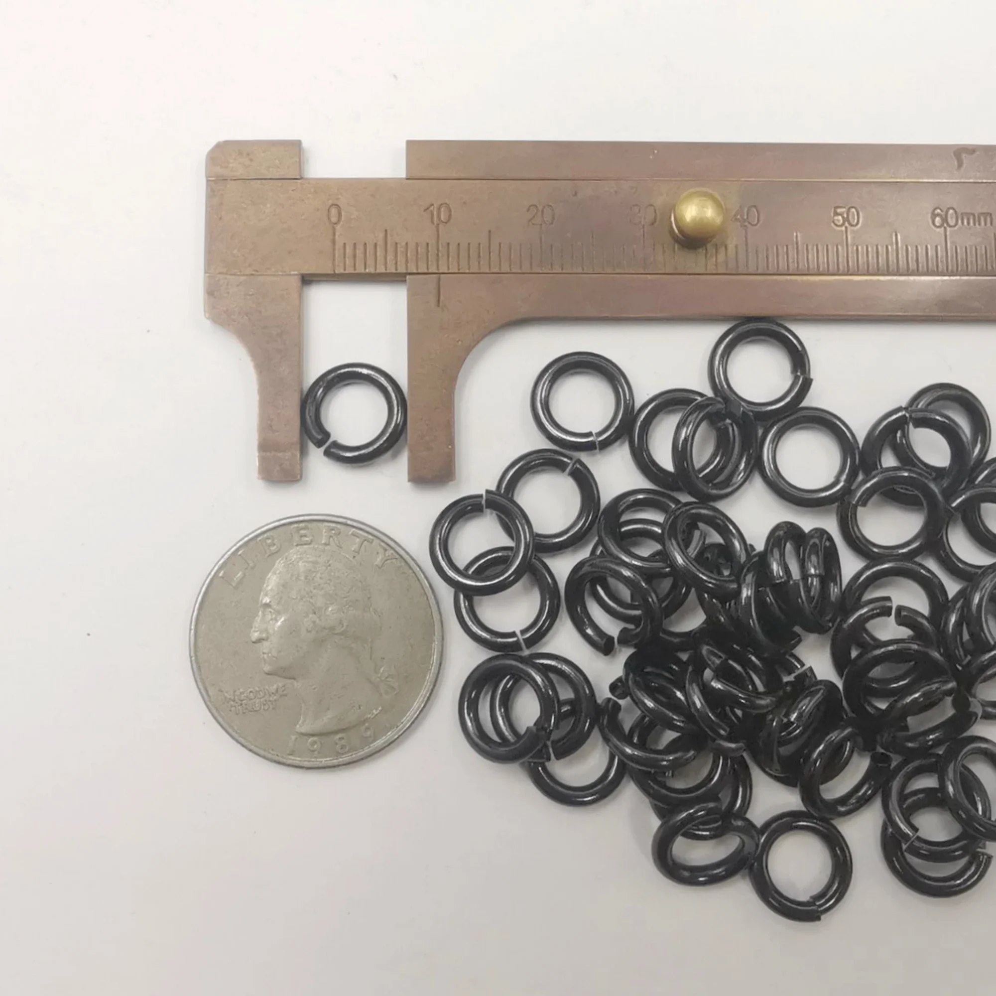 Lot 100pcs Black Cutting Circle Jump Ring Open Split Rings Strong Jewelry Finding Fit Chains Stainless Steel Accessories Big