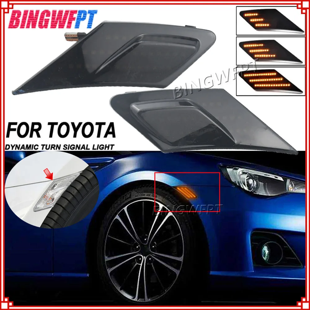 

2 шт. боковой габаритный индикатор последовательной лампы для Scion FR-S для Subaru BRZ светодиодный динамический указатель поворота для Toyota 86 FT86 GT86