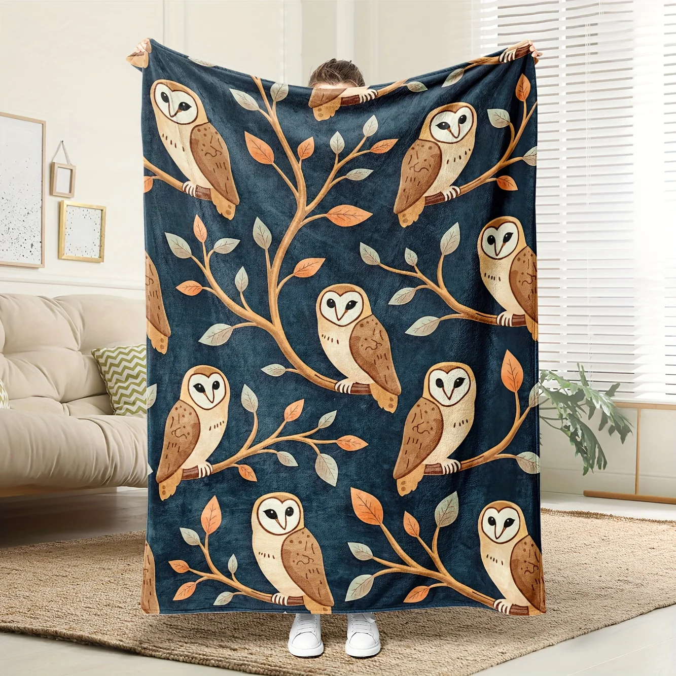 

1pc Panther Glasses & Purple Hoodie Blanket - 100% Polyester All-Season Throw, Unique Home/Office Gift