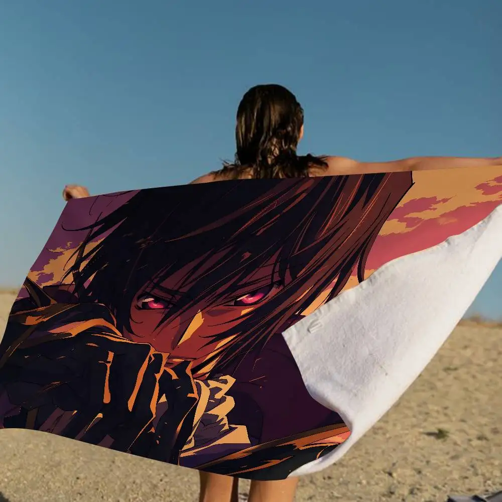 C-CODE-GEASS L-Lelouch Microfiber Blanket Quick Drying Beach Towels Oversized Printing Super Absorbent Pool Towel Blanket