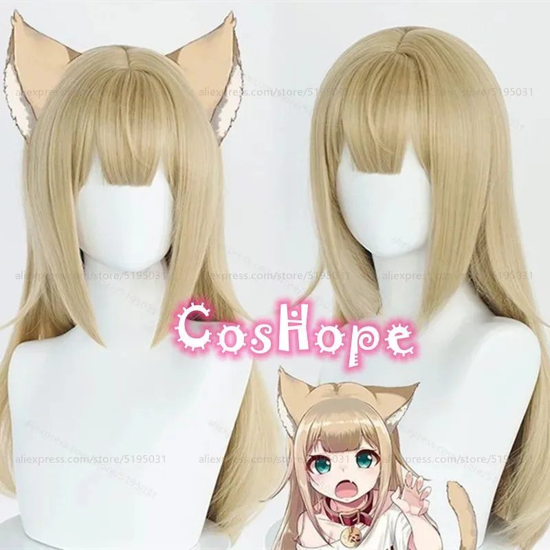 きなこコスプレウィッグ猫ペットキティ OSAKANA 55 センチメートルリネンウィッグアニメ耐熱合成かつらハロウィンカーニバル衣装用