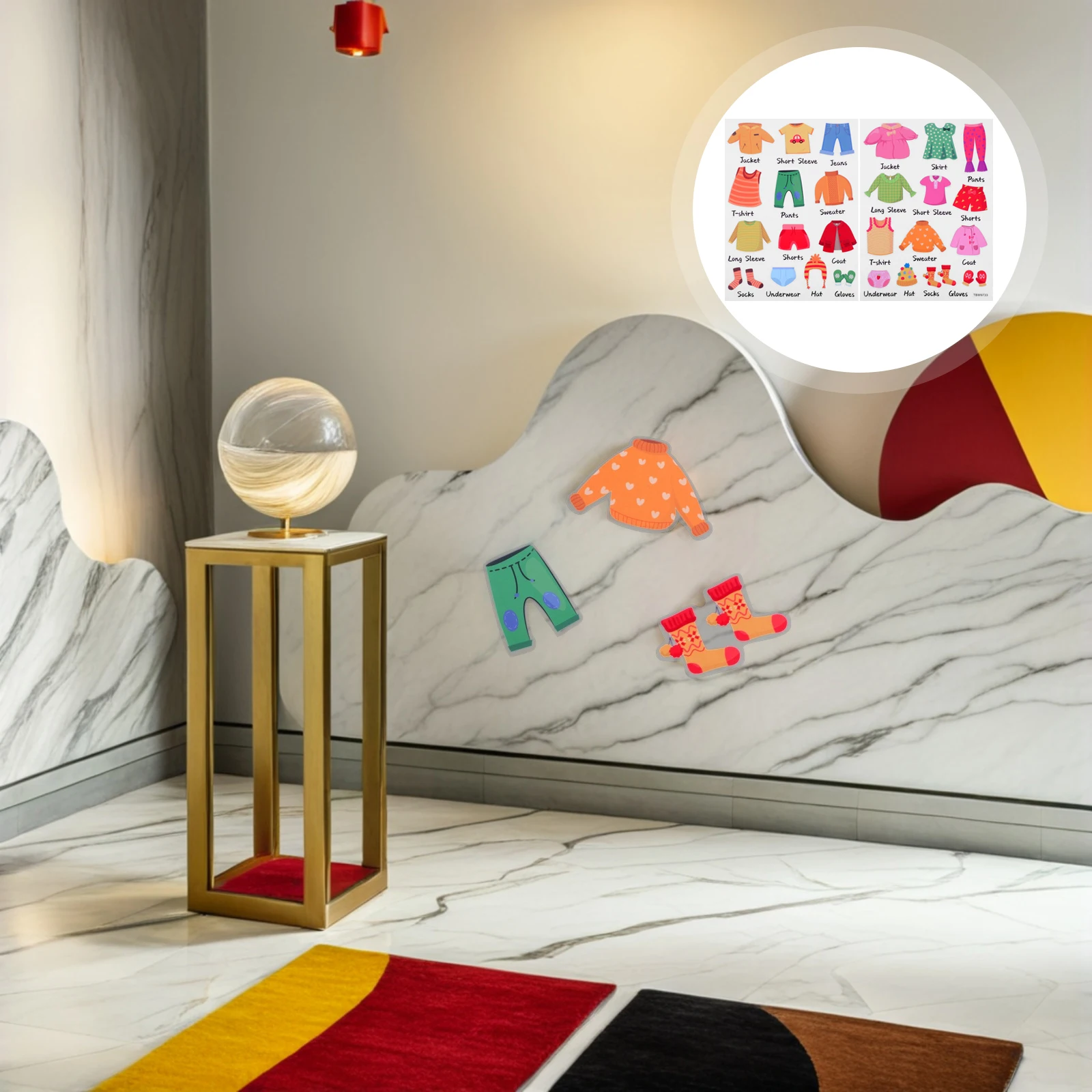 

1 Set Kids Labels Sticker Pvc Garment Storage Organization Decals Wall Stickers Classification Label Clothes Storage Sticker