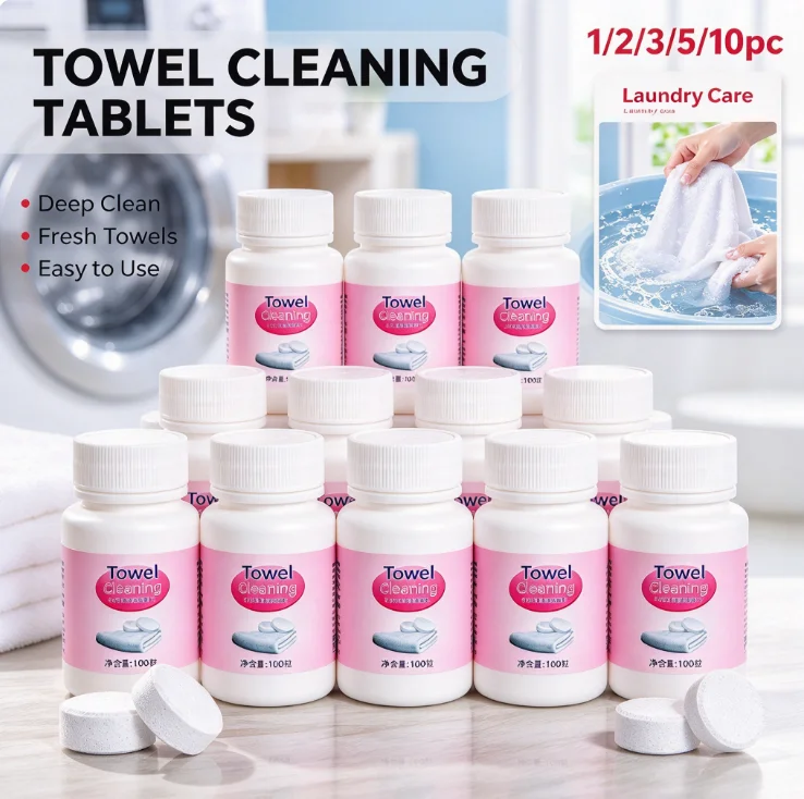 100pcs Towel Cleaning Effervescent Tablets a - Multi-Function Cleaner That Removes Yellowing Enhances Flavor Smooths & Cleans