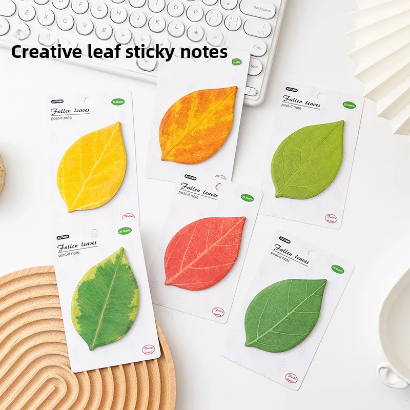 Irregular leaf sticky notes - premium, high-adhesion, reusable memo pads for notes and reminders - wholesale