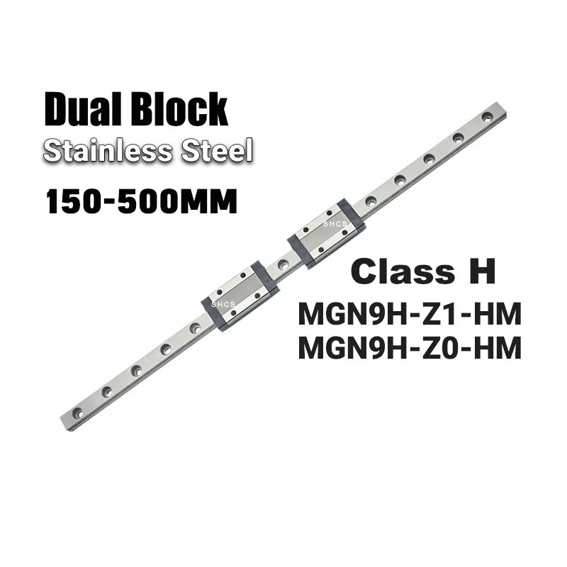 Dual Block MGN9C MGN9H MGN12C MGN12H Stainless Steel Linear Rail with 2 carriages High Precision H Class