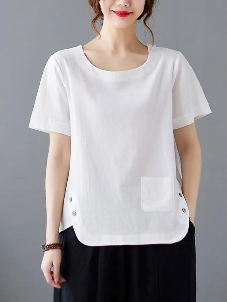 conjunto-de-tres-pecas-de-camiseta-de-algodao-e-linho-com-gola-redonda-e-manga-curta-caimento-solto-efeito-emagrecedor-ins