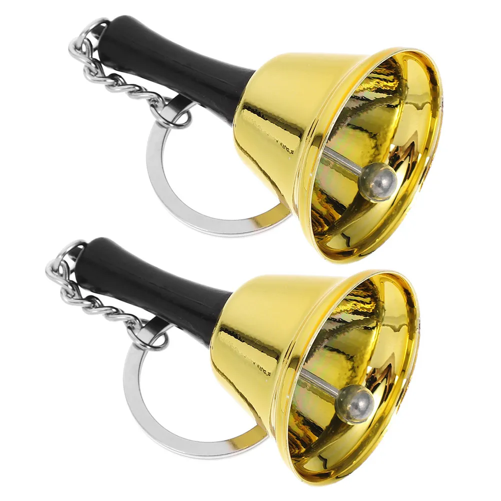2Pcs Children Education Handheld Bell Metal Mini Call Bell Compact Design for School Classroom Restaurant Home Use Portable