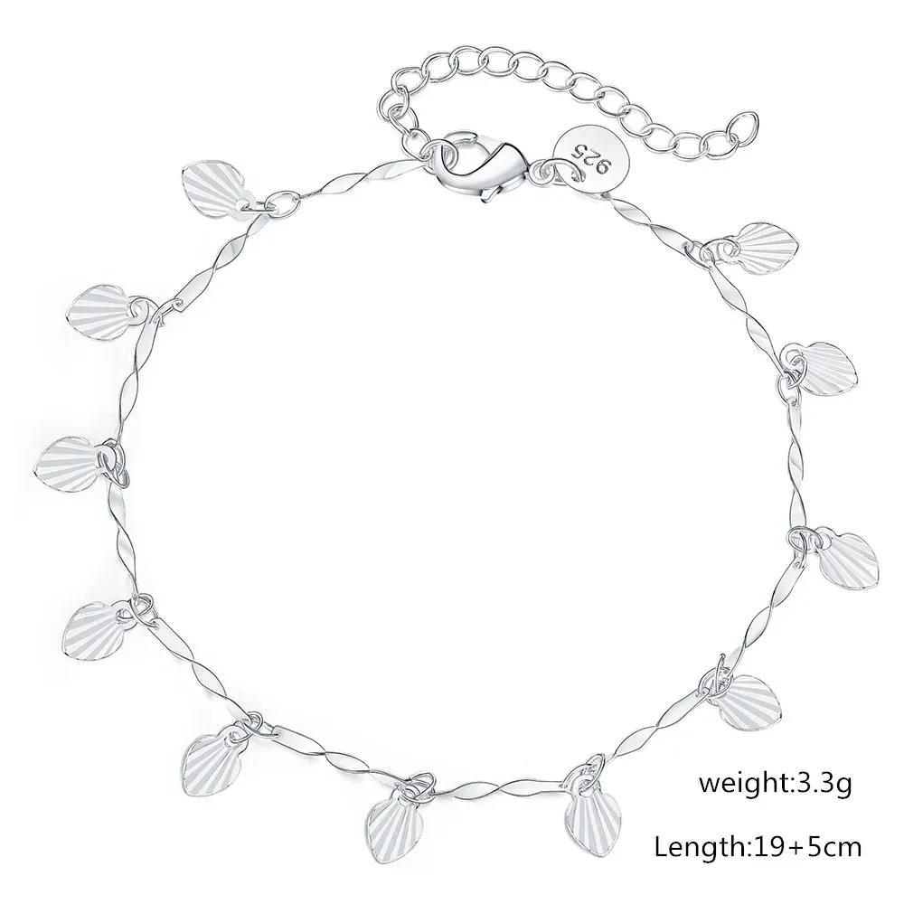 Big Promotion Silver Plated Pretty nice Leaf chain bracelet fashion charm Anklet wedding Cute women lady party gift LH036