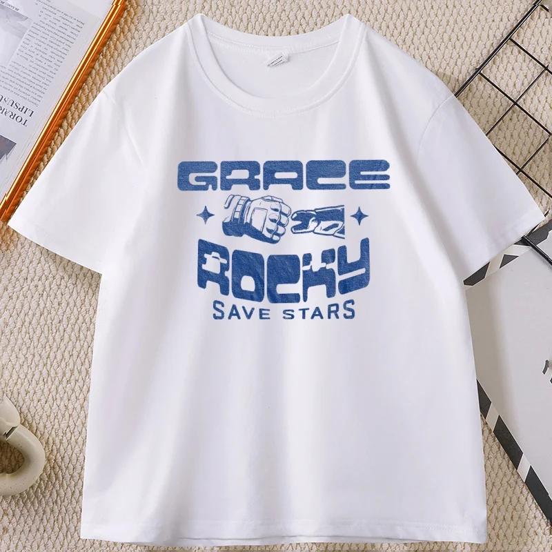 Grace Rocky Save Stars T Shirt Project Hail Mary Tshirt Rocky Alien Friendship Sci-Fi Space Graphic Tee Book Lover Clothing
