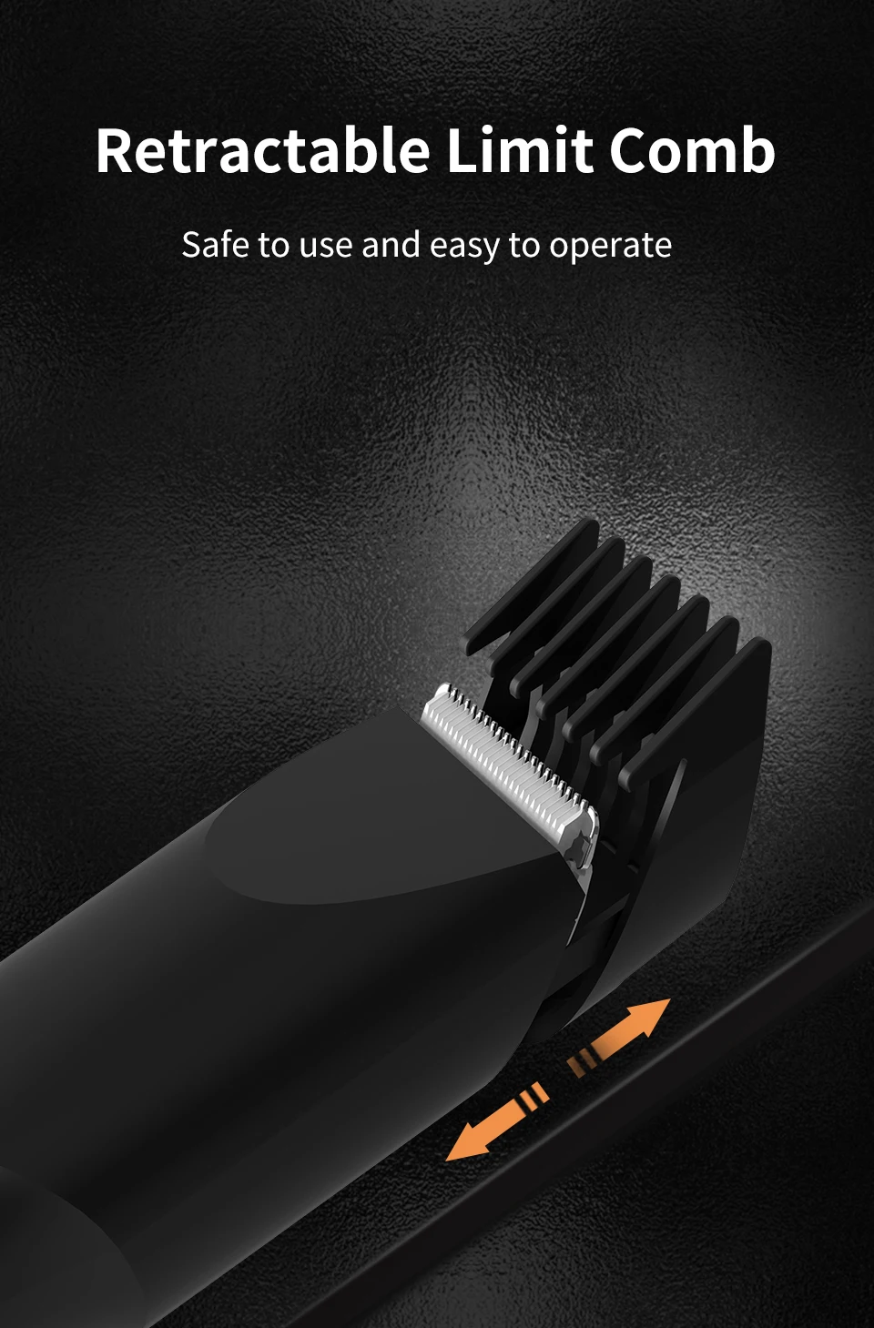 Tondeuse à barbe aste pour hommes, machine à couper les cheveux, lame en céramique, faible bruit, coupe de cheveux pour adultes et enfants