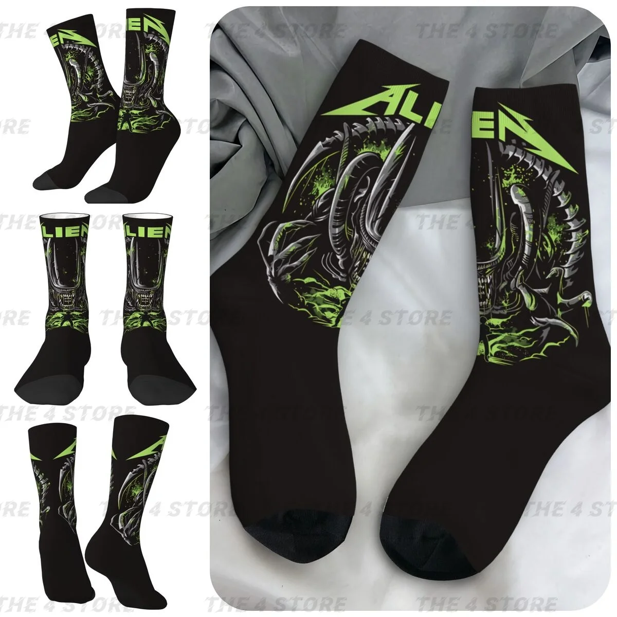 Xenomorph Essential Alien Mencosy High elasticity polyester fiber Men and Women printing Socks