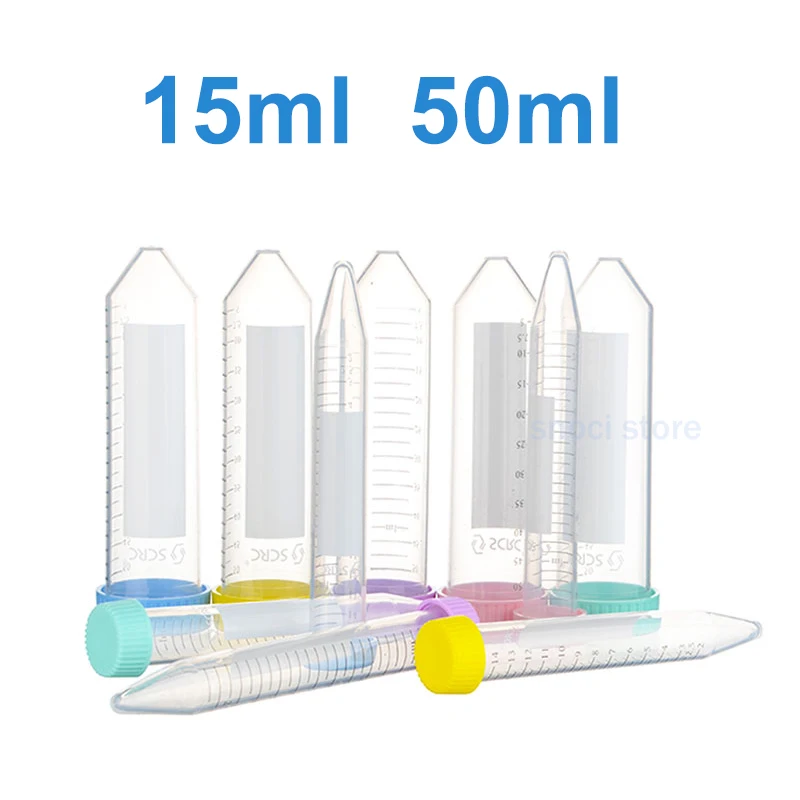 15ml/50ml colors Conical Bottom Centrifuge Tube with Graduated, Sharp bottom with Screw Cap, Sterile Non-Pyrogenic, 25Pcs/Pack