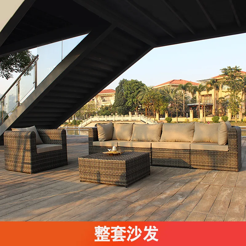 

Rattan sofa outdoor furniture villa balcony outdoor leisure imitation rattan combination hotel garden rattan
