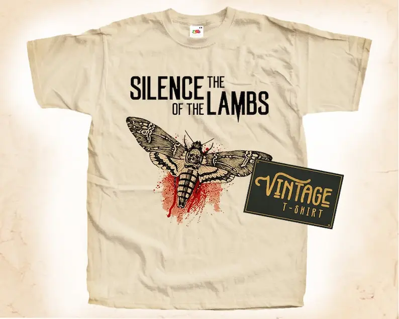 The Silence of the Lambs T shirt Tee Natural Vintage Cotton Movie Poster Beige All Sizes